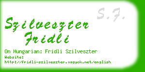 szilveszter fridli business card